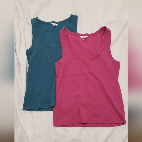 Reitmans Tops - Reitmans Pink and Teal Tank Tops